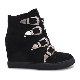 Mustat mokkanahkaiset lenkkarit Maya -soljilla