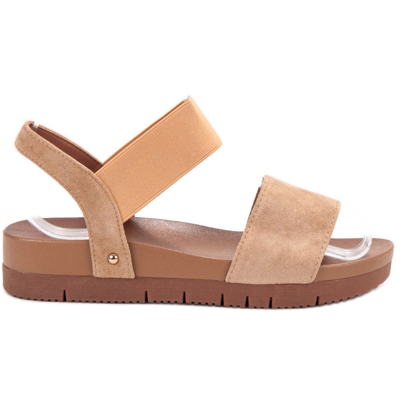 Primavera Mokkanahkaiset sandaalit, joissa kuminauha ruskea