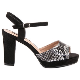SHELOVET Snake Print Sandaalit musta