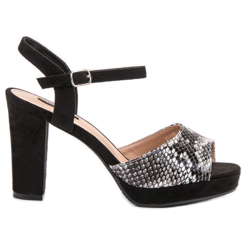 SHELOVET Snake Print Sandaalit musta