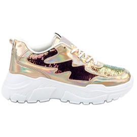 SHELOVET Kultaiset lenkkarit paljeteilla kultainen