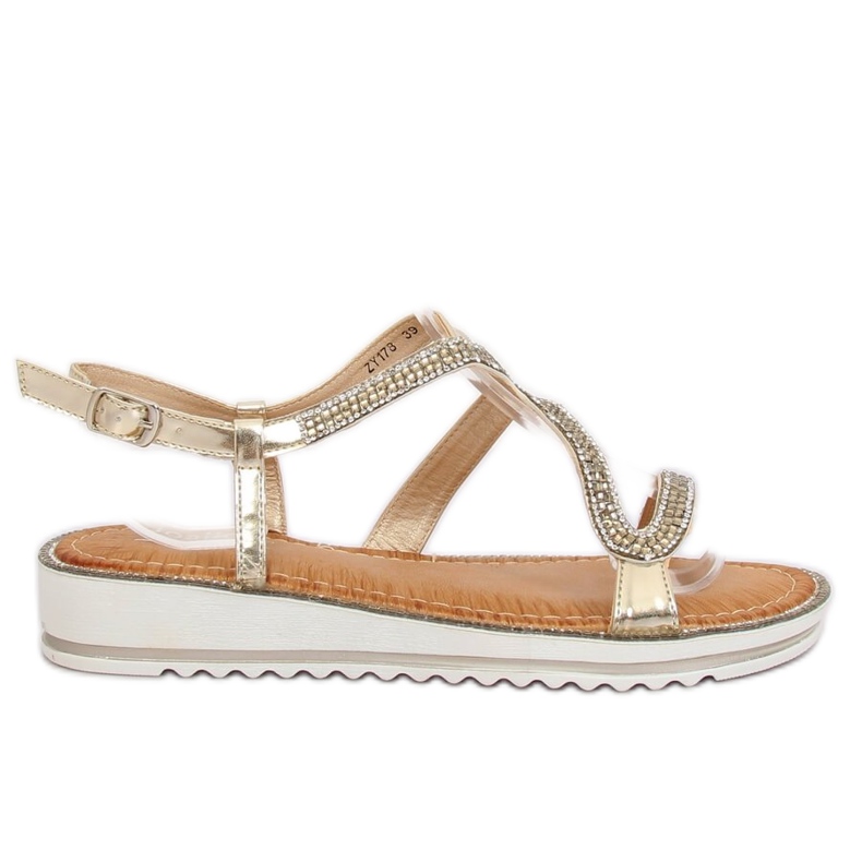 ZY178 L.Kultaiset epäsymmetriset sandaalit kultainen