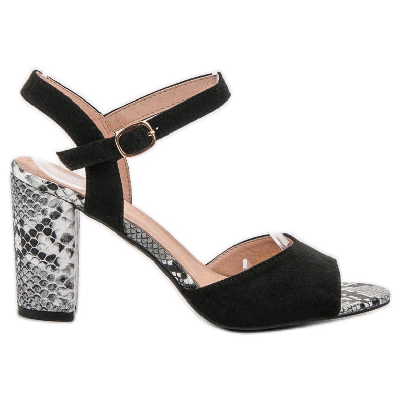 Vinceza Snake Print sandaalit musta