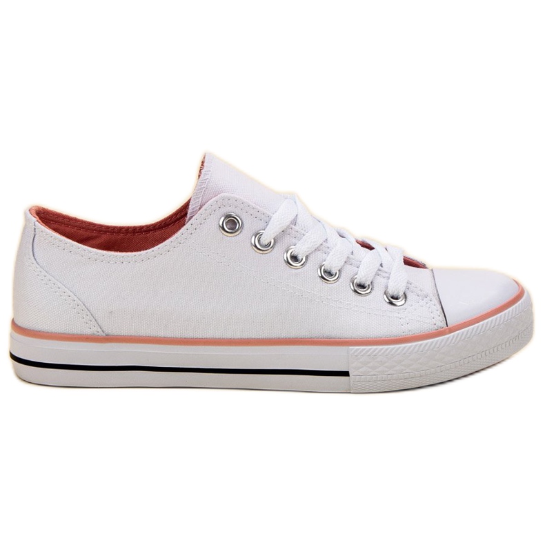 SHELOVET Klassiset valkoiset lenkkarit valkoinen vaaleanpunainen