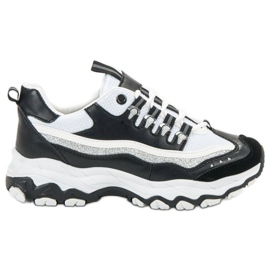 Small Swan Glitterillä varustetut lenkkarit valkoinen musta