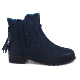 Lämmin saappaat Jodhpur saappaat Fur W156 Navy tummansininen