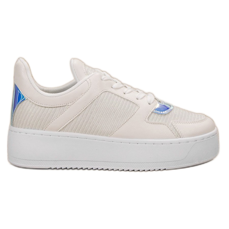 Ideal Shoes Glitterillä varustetut lenkkarit valkoinen