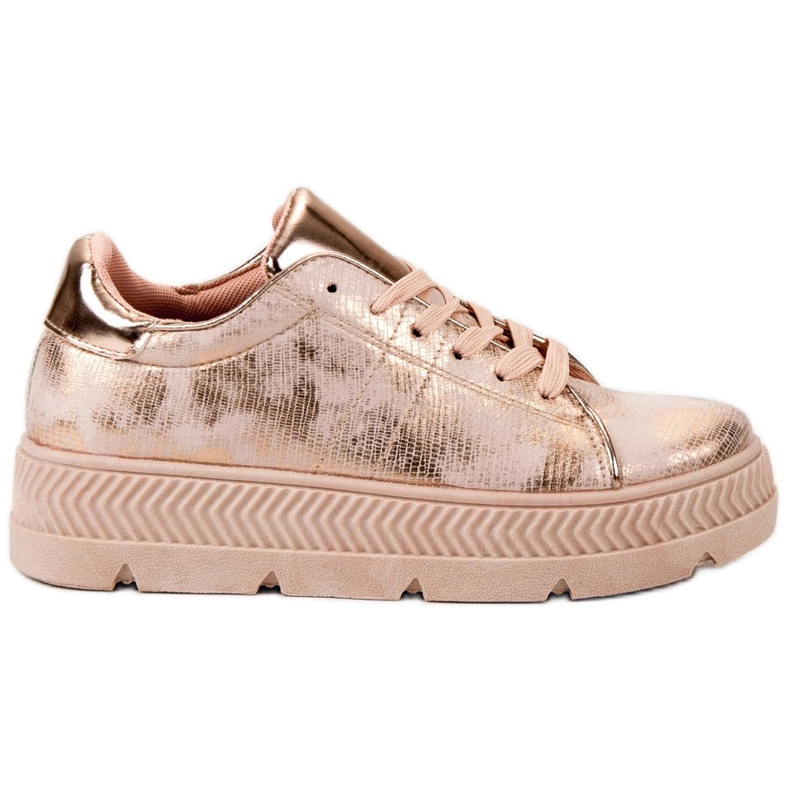 Bestelle Ruusukultaiset urheilukengät vaaleanpunainen keltainen