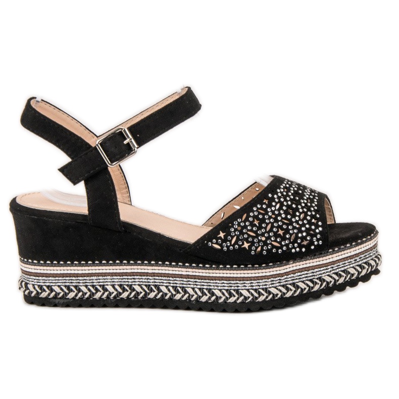 Groto Gogo Mokkanahkaiset sandaalit, joissa on kuutiometriä musta