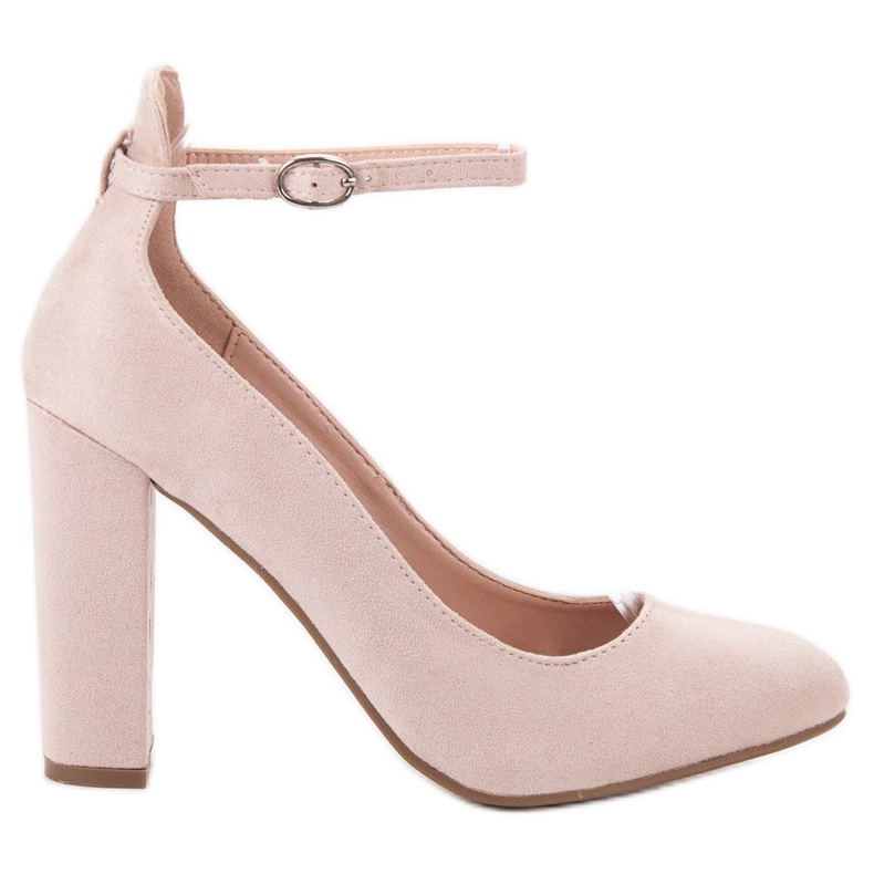 Ideal Shoes Pumput kiinnitetään soljella ruskea