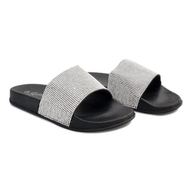 Kiiltävät tossut paljeteilla SL-32 musta harmaa