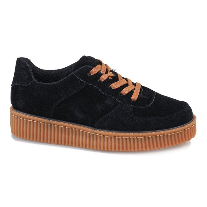 Musta Lace Up Creepers 7-K3568A