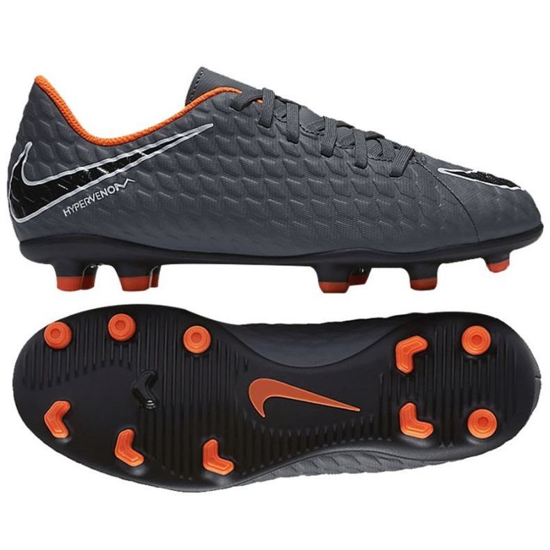 Harmaat Nike Hypervenom Phantom Iii Club Fg Jr AH7290-081 jalkapallokengät monivärinen