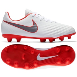 Valkoiset Nike Magista Obra 2 Club Fg Jr AH7314 107 kengät valkoinen valkoinen