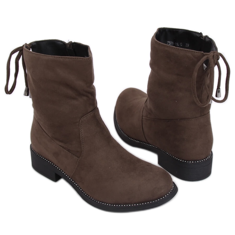 Vihreät naisten saappaat khaki 7378-PA Green