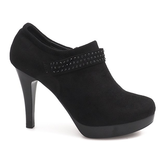 Tyylikkäät saappaat korkokengillä 9214-1 musta