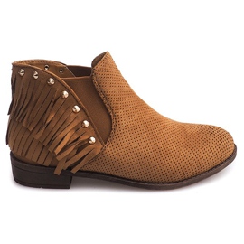 Avoimet Boho -saappaat Fringe 3576 Camel ruskea