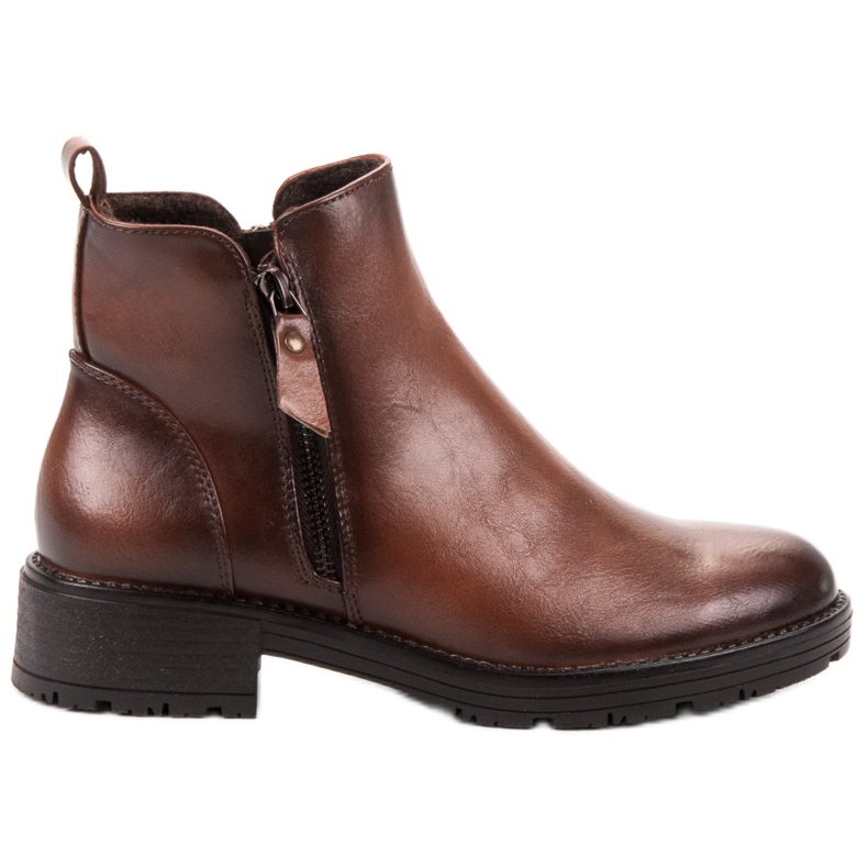 Vinceza Matalat nilkkurit vetoketjulla ruskea