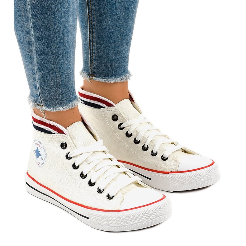 Klassiset valkoiset nauhoitetut lenkkarit W01 valkoinen