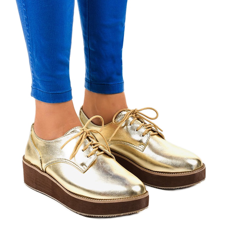 Kultaiset tyylikkäät nauhakengät 2017-1 kultainen