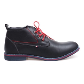 Korkeat lämpimät saappaat sidottu 86105 Navy Blue tummansininen