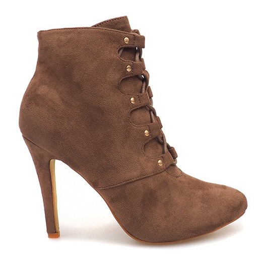 Saappaat korkokenkällä H253 Khaki monivärinen vihreä