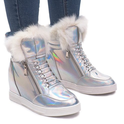 Lämmin R-99 hopea lenkkarit harmaa