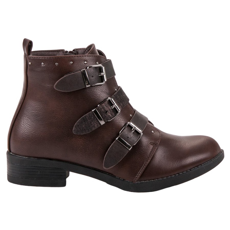 Small Swan Saappaat koristeellisilla raidoilla ruskea