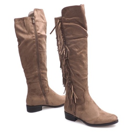 Lämmin mokkanahka Boho Boots B13H Khaki monivärinen vihreä