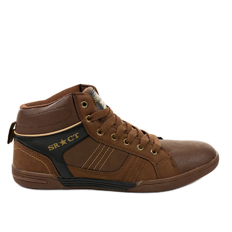 Miesten ruskeat nauhoitetut lenkkarit 15M749 musta