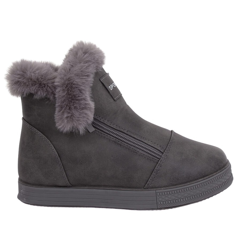 Harmaat nilkkakorkeat lenkkarit turkiksella W19-29 Harmaa