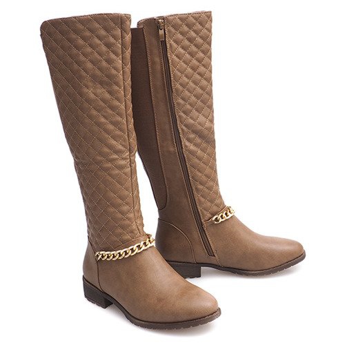 Tikatut lämpimät saappaat 16072 Khaki monivärinen vihreä