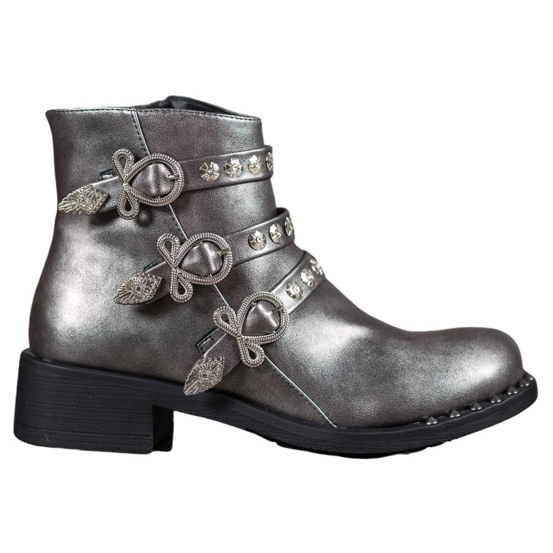 Forever Folie Saappaat, joissa nastat harmaa