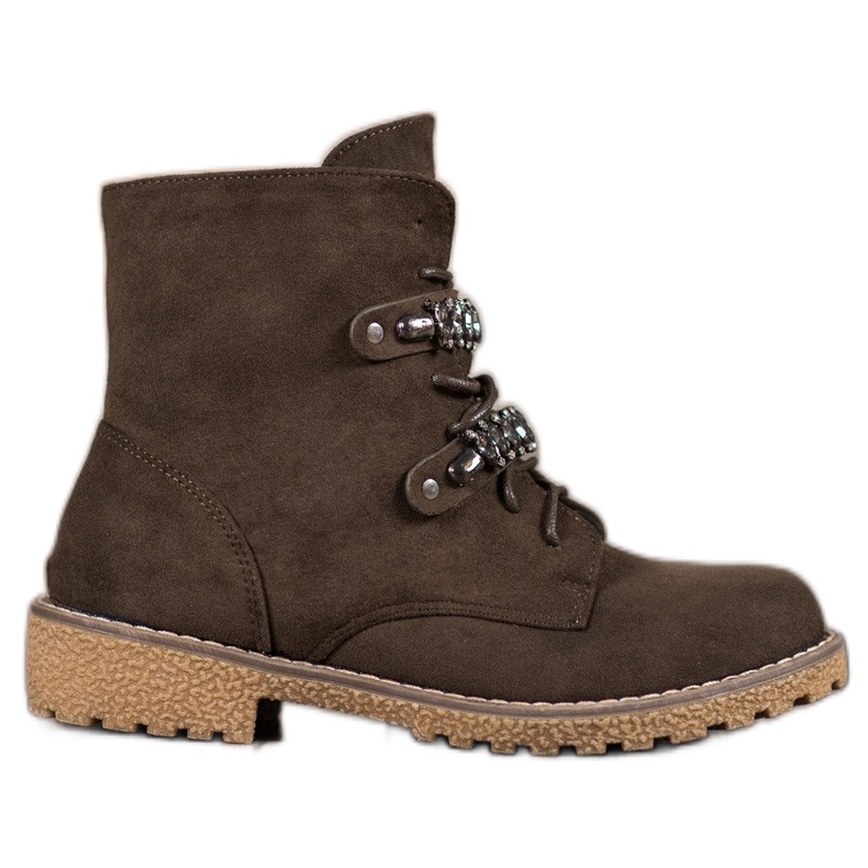 Bestelle Trapperit kristallien kanssa monivärinen vihreä