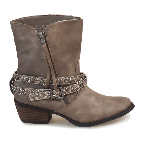 Beige cowboy-saappaat NRW1745-277 harmaa