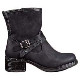 SHELOVET Korkeat saappaat soljella musta