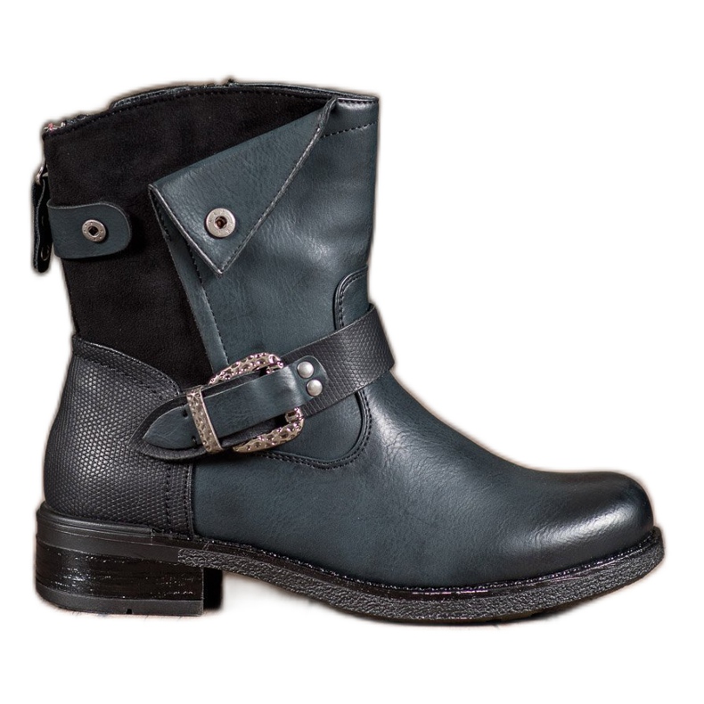 Super Me Saappaat koristeellisella soljella musta monivärinen vihreä