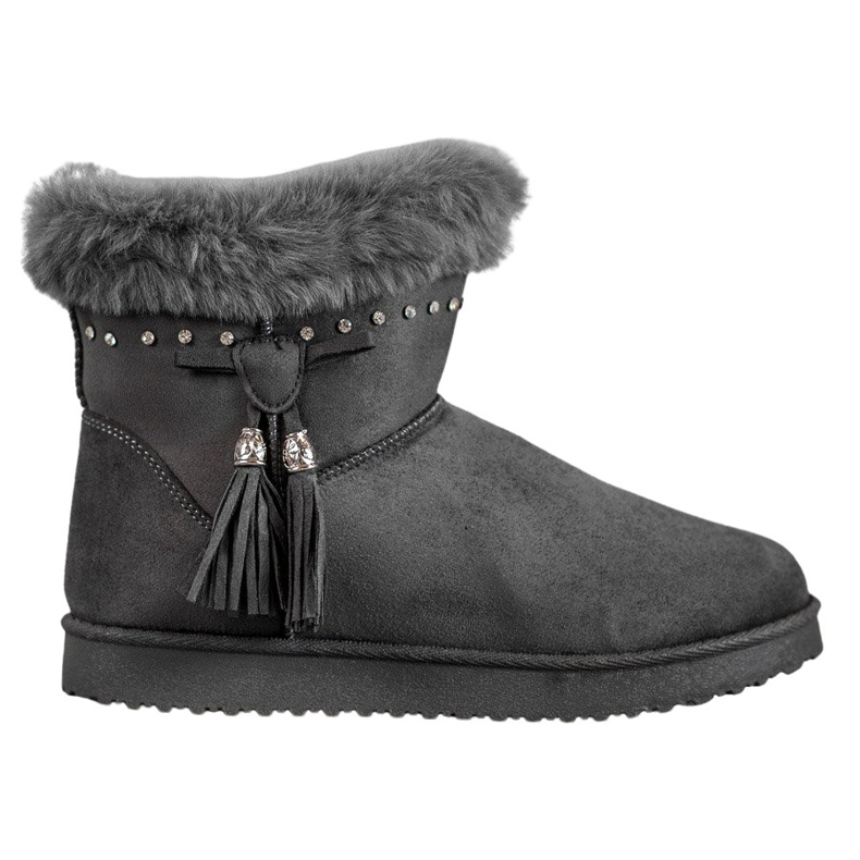 SHELOVET Mukluki kristallien kanssa harmaa