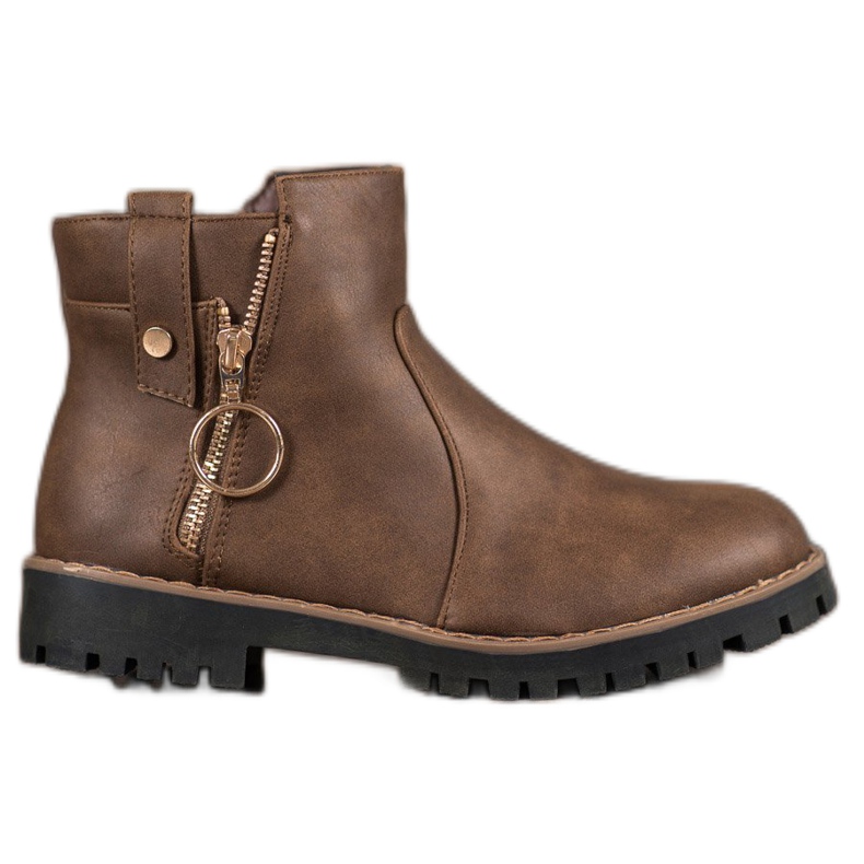 Jumex Saappaat koristeellisella vetoketjulla ruskea