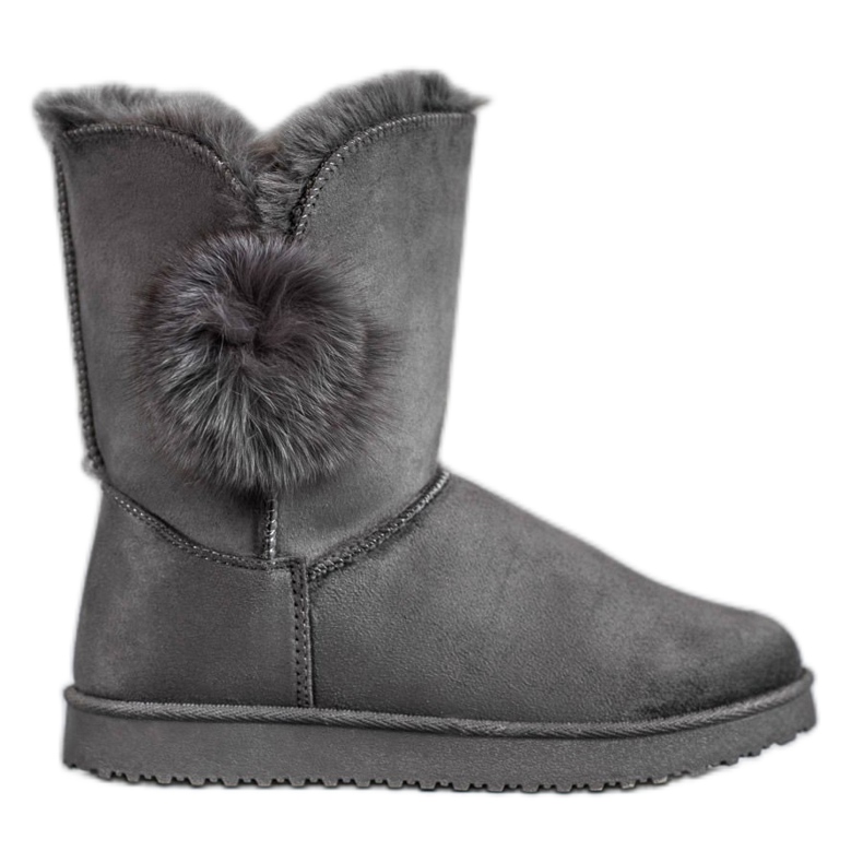 SHELOVET Mukluki Pompomin kanssa harmaa