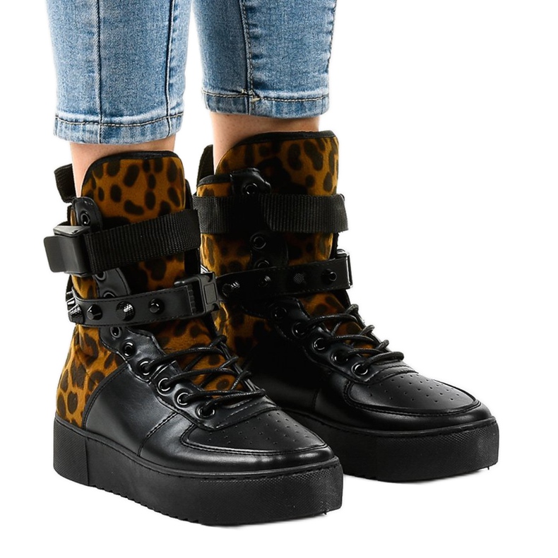 Mustat litteät lenkkarit Y-205 monivärinen