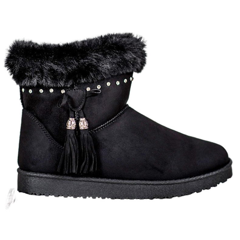 SHELOVET Mukluki kristallien kanssa musta