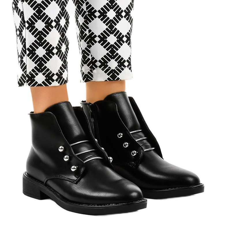 Mustat naisten litteät saappaat YF0535