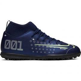 Nike Mercurial Superfly 7 Club Mds Tf Jr BQ5416-401 jalkapallokengät tummansininen bluesia ja laivastonsinisiä