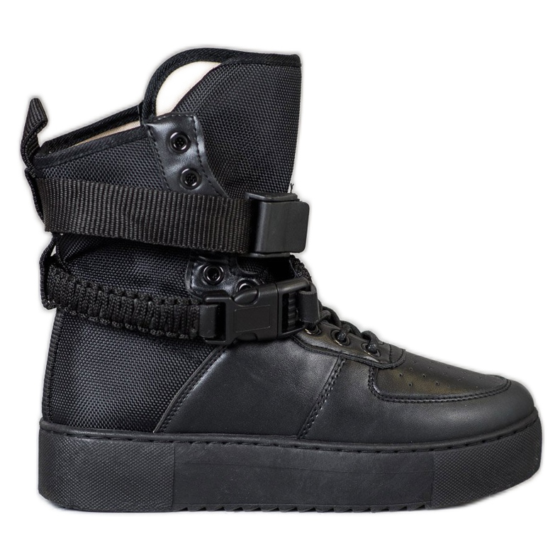 Diamantique Korkeat saappaat soljilla musta