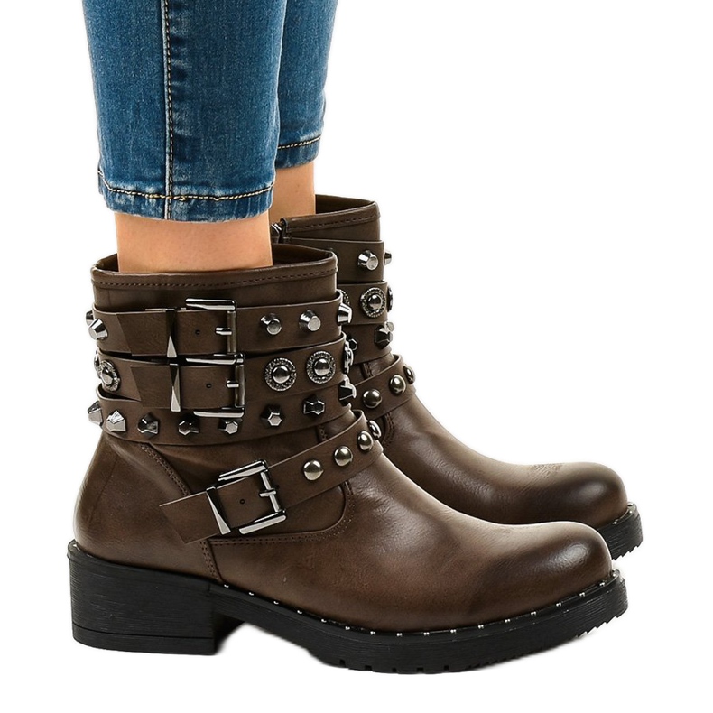 Ruskeat eristetyt saappaat 77-8 vihreä