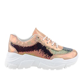 Samppanjaurheilukengät, joissa on paljetteja W-3118 keltainen