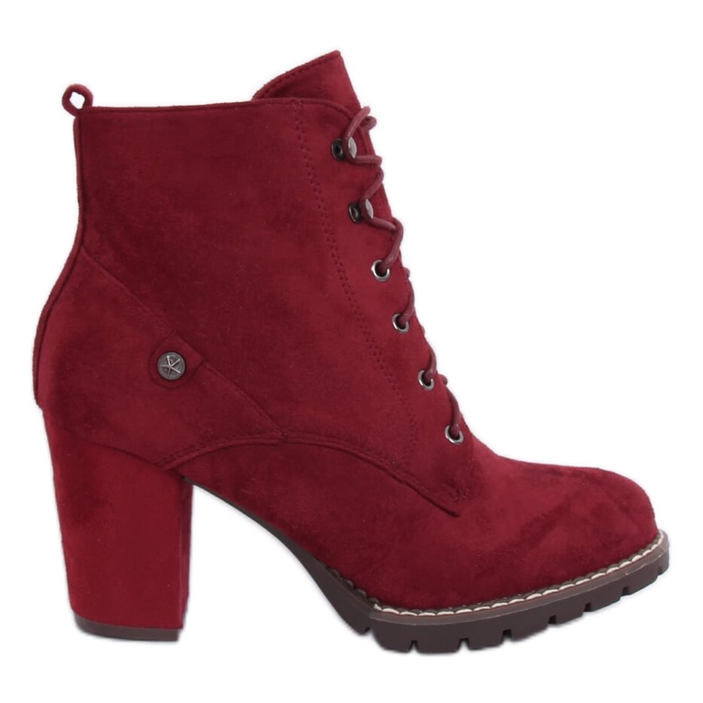 Korkeakorkoiset nauhakengät 7081 Viini punainen