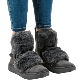 Harmaat mokkaeristetyt saappaat GF-QB08