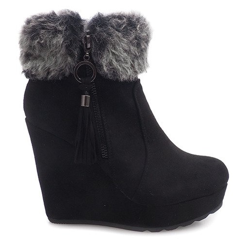 Saappaat Wedge 58-385 Musta